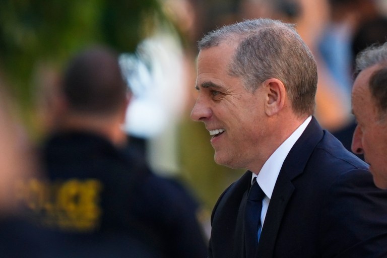 President Joe Biden's son Hunter Biden arrives for a court appearance in Wilmington, Delaware, on Tuesday, Oct. 3, 2023.