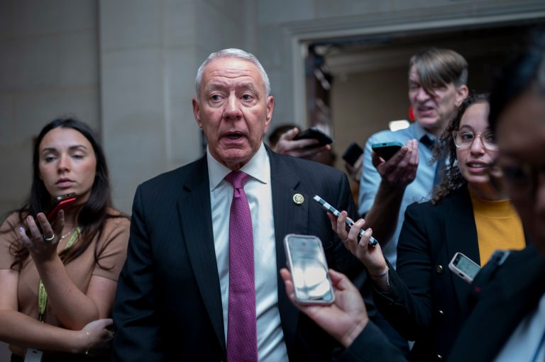 Rep. Ken Buck (R-CO) arrives as House Republicans hold a closed-door meeting to vote by secret ballot on their candidate for speaker of the House, at the Capitol in Washington, Wednesday, Oct. 11, 2023.
