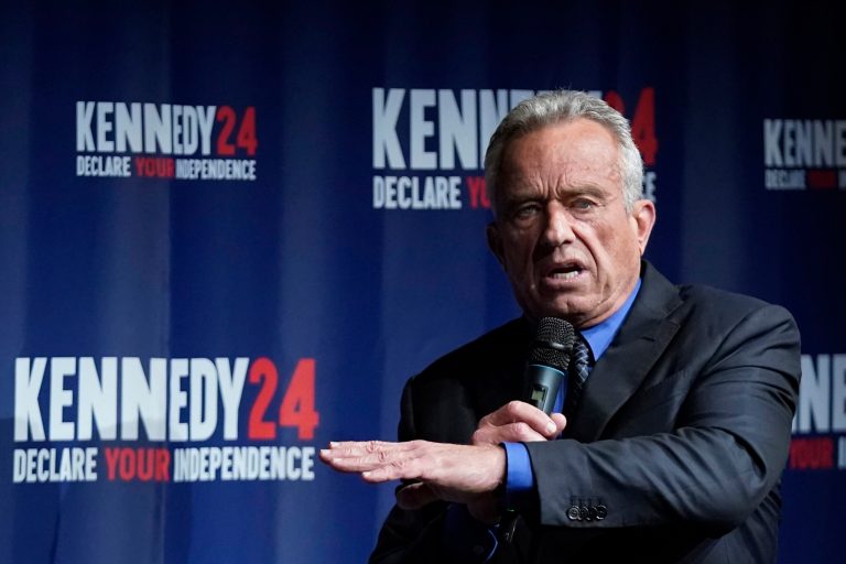 Presidential candidate Robert F. Kennedy Jr. speaks during a campaign event, Oct. 12, 2023, in Miami. 
