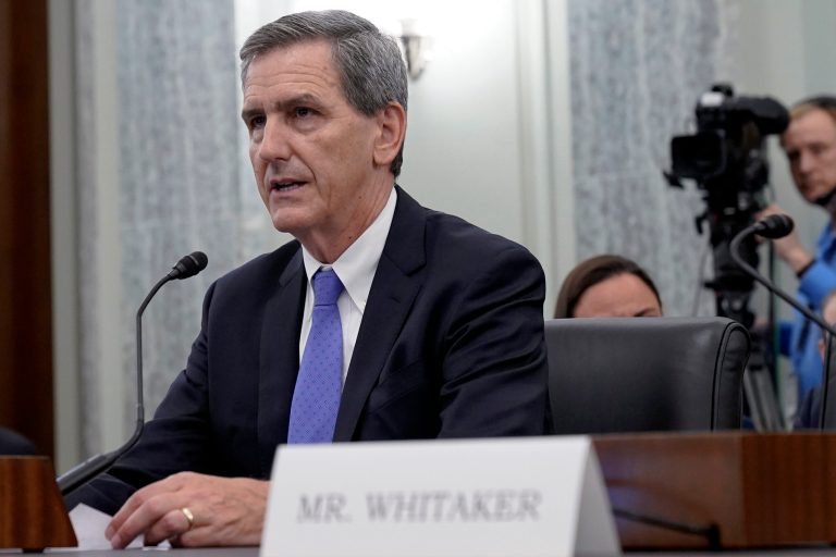 Michael Whitaker testifies during his nomination to be administrator of the Federal Aviation Administration on Capitol Hill, Oct. 4, 2023, in Washington.