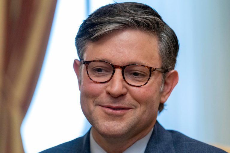 Newly elected House Speaker Mike Johnson (R-LA) meets with Australian Prime Minister Anthony Albanese, Thursday, Oct. 26, 2023, on Capitol Hill in Washington.