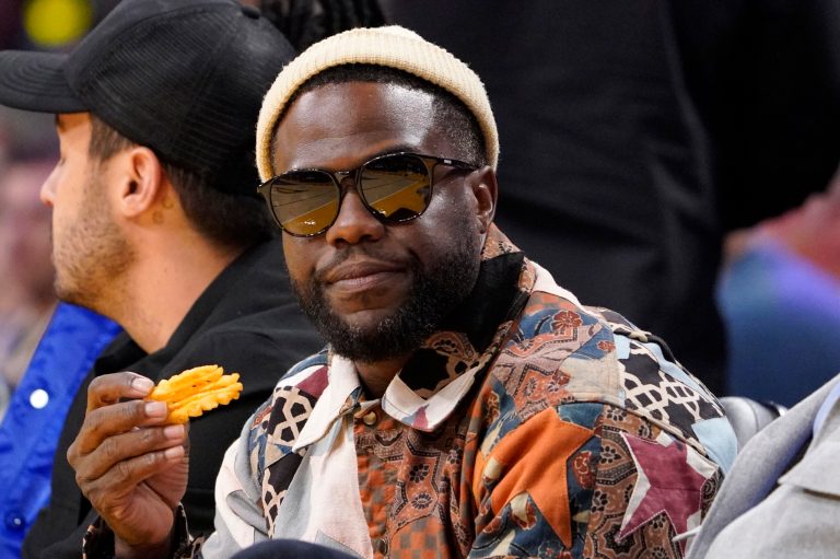 Comedian Kevin Hart is seen during a game between the Los Angeles Lakers and the Phoenix Suns on Thursday, Oct. 26, 2023, in Los Angeles.