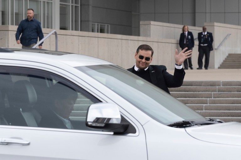Rep. George Santos (R-NY) leaves the federal courthouse in Central Islip, New York, on Friday, Oct. 27, 2023.