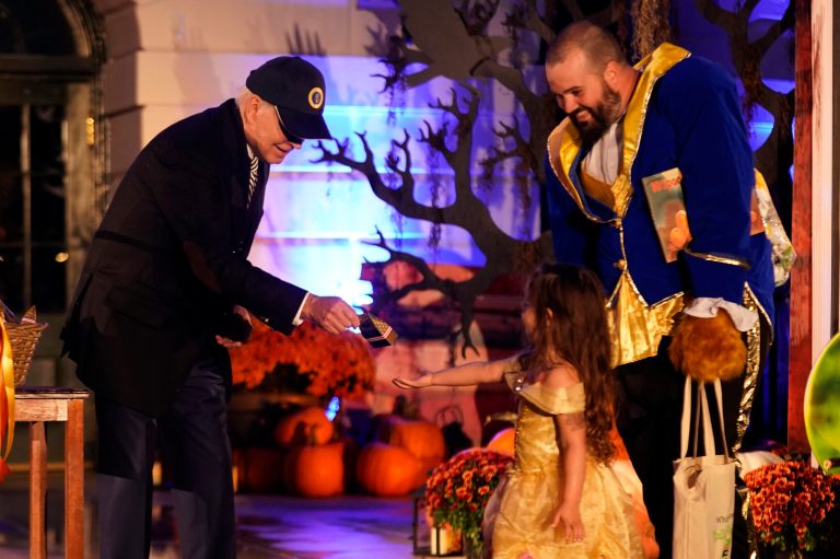 Biden seen coughing while handing out Halloween candy at White House