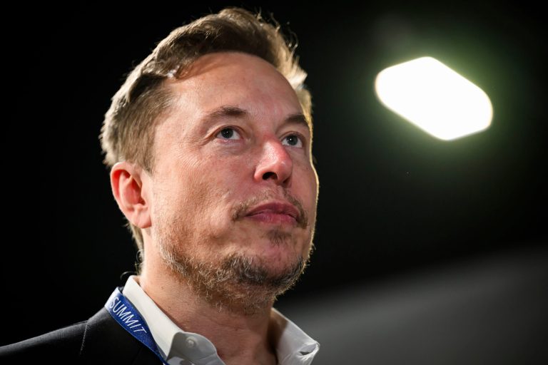 Tesla and SpaceX's CEO Elon Musk attends the first plenary session of the AI Safety Summit at Bletchley Park, on Wednesday, Nov. 1, 2023, in Bletchley, England. 