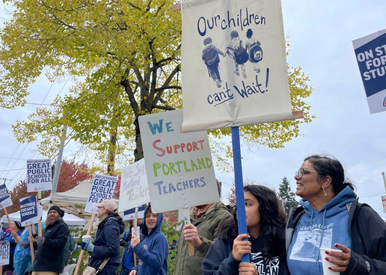 Portland teachers use strike to demand racial equity trainings as schools stay closed