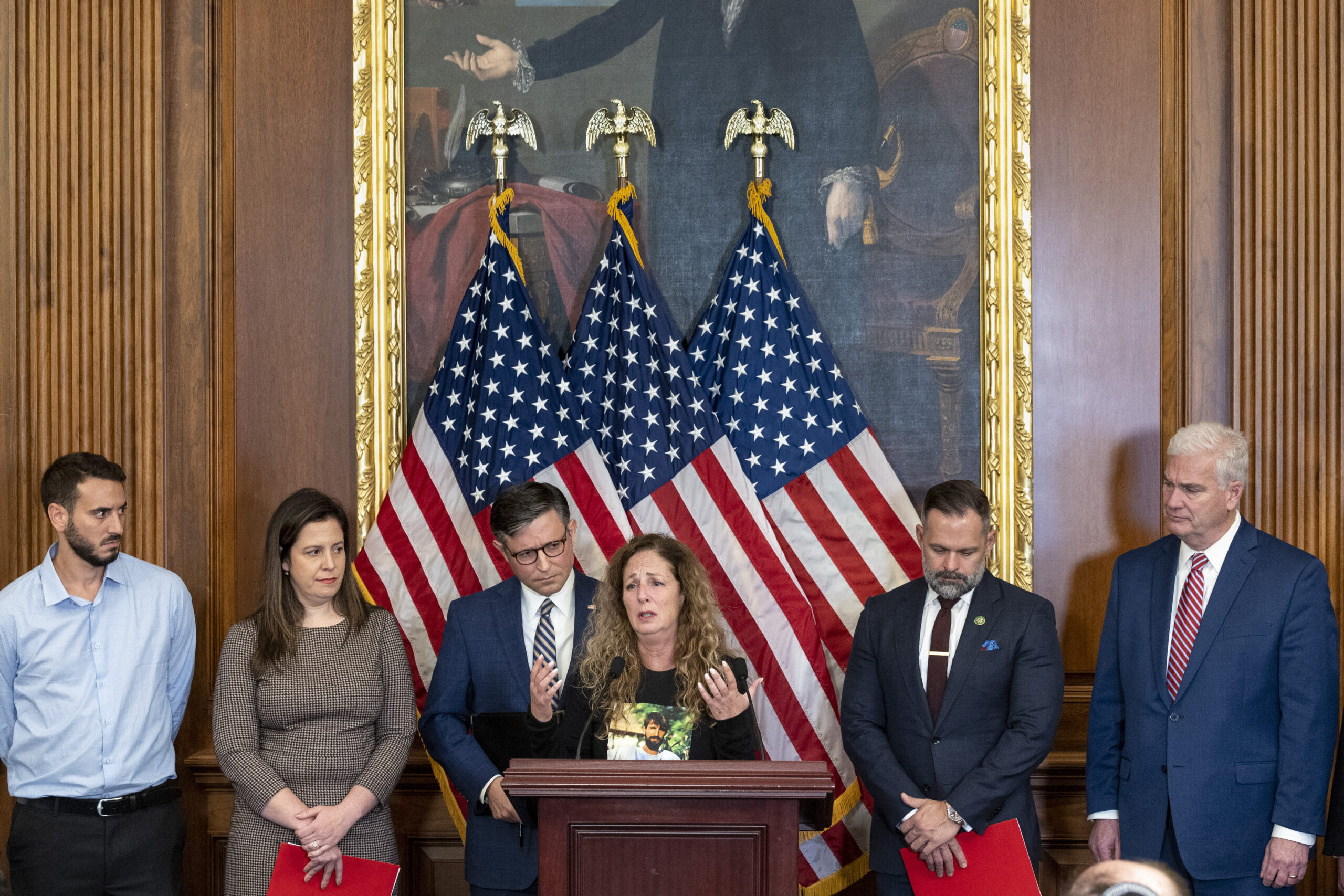 House Republicans appear with families of Israeli hostages on one-month anniversary of Hamas attack