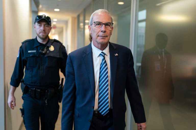 U.S. Attorney David Weiss leaves an interview before members of the House Judiciary Committee, Tuesday, Nov. 7, 2023, in Washington.