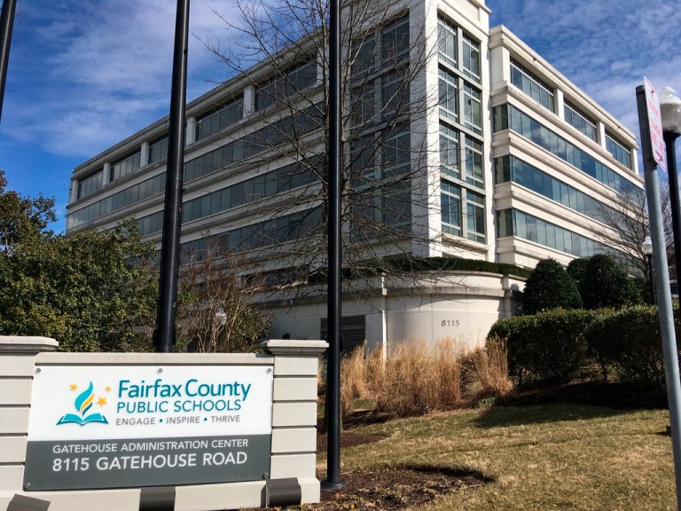 FILE - Fairfax County Public Schools is shown on March 4, 2019, in Merrifield, Va. (AP Photo/Matthew Barakat, File)