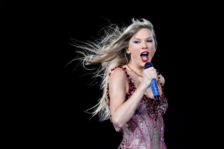 Taylor Swift performs at Estadio Monumental during her Eras Tour concert in Buenos Aires, Argentina, Thursday, Nov. 9, 2023. 