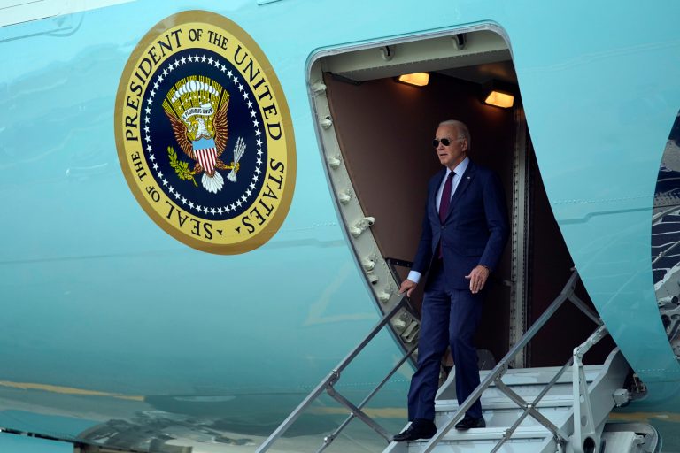 President Joe Biden arrives at San Francisco International Airport for the APEC summit, Tuesday, Nov. 14, 2023, in San Francisco. 