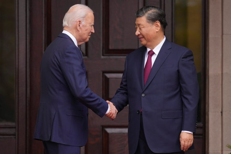 Blinken appears to shake his head and wince when Biden says Xi Jinping is a dictator