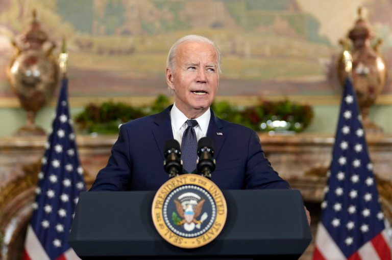 President Joe Biden speaks during a news conference after his meeting with Chinese President Xi Jinping at the Filoli Estate in Woodside, California, Wednesday, Nov. 15, 2023.