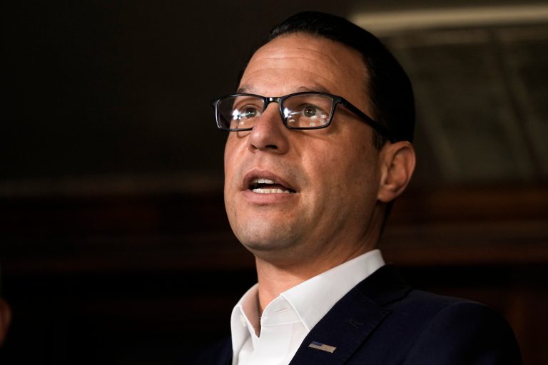 Gov. Josh Shapiro (D-PA) speaks during a news conference in Yardley, Pennsylvania, Monday, Dec. 4, 2023.