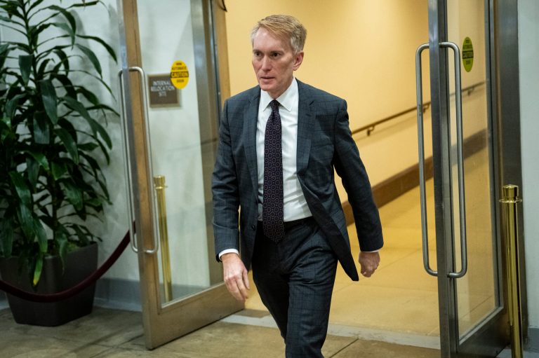 Sen. James Lankford (R-OK) after a briefing on Ukraine and additional funding requests, Tuesday, Dec. 5, 2023.
