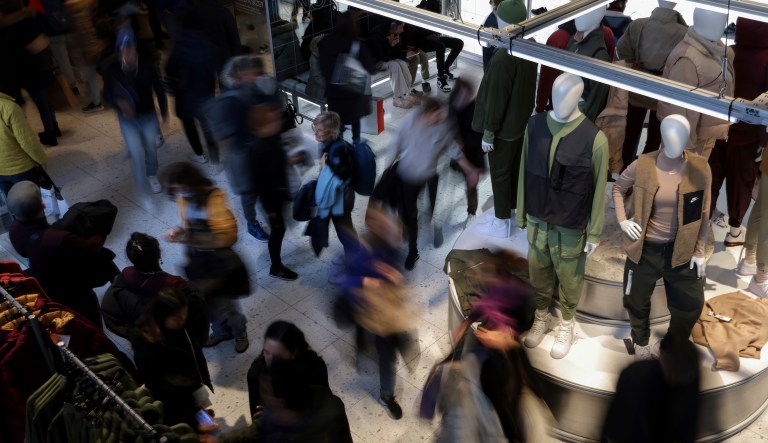 People shop during Black Friday, Nov. 25, 2022, in New York.