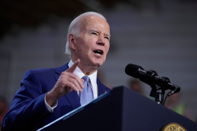 President Joe Biden speaks Friday, Dec. 8, 2023, in Las Vegas. 