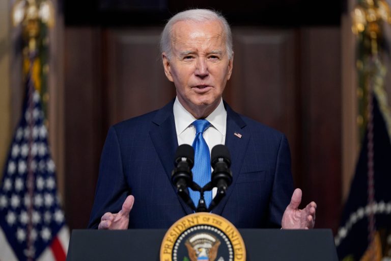 President Joe Biden speaks on the White House campus, Wednesday, Dec. 13, 2023, in Washington.