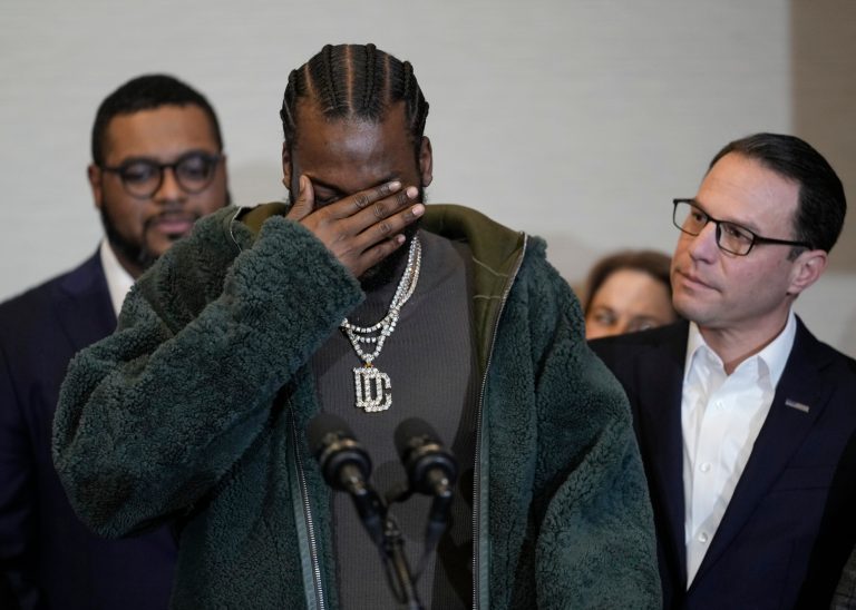 Gov. Josh Shapiro joined by rapper Meek Mill as he signs probation reform