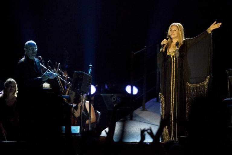 Singer Barbra Streisand performs during her concert in Tel Aviv, Israel.