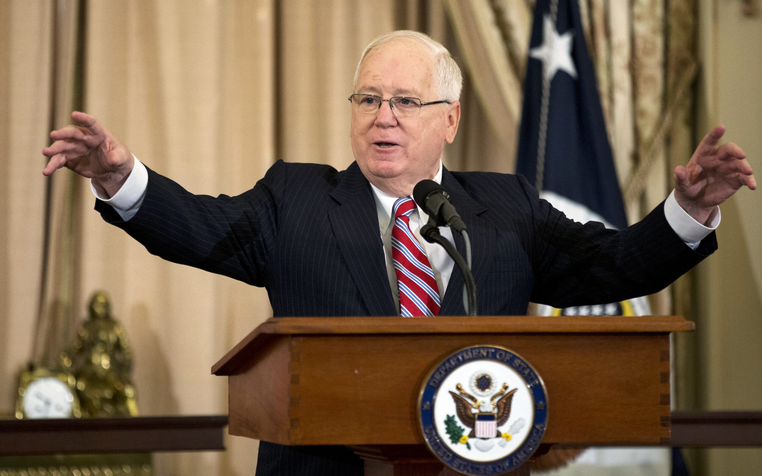 Leader of US business group flatters China at event held to undermine American support for democracy