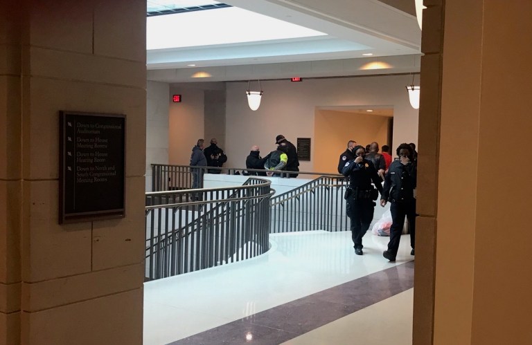 A protestor is arrested during a mass gathering protest organised by the group called 'UK Freedom Movement', in Hyde Park in London as the country is in lockdown to help stop the spread of coronavirus, Saturday, May 16, 2020. The group claims that the coronavirus lockdown is illegal.