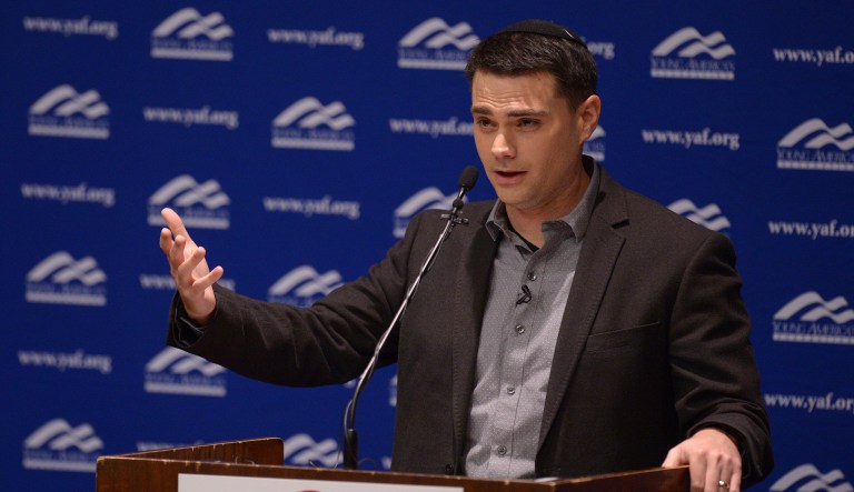 Controversial conservative commentator Ben Shapiro, editor-in-chief of the Daily Wire and former editor-at-large of Breitbart News, addresses the student group Young Americans for Freedom at the University of Utah's Social and Behavioral Sciences Lecture Hall, Wednesday, Sept. 27, 2017, in Salt Lake City. 