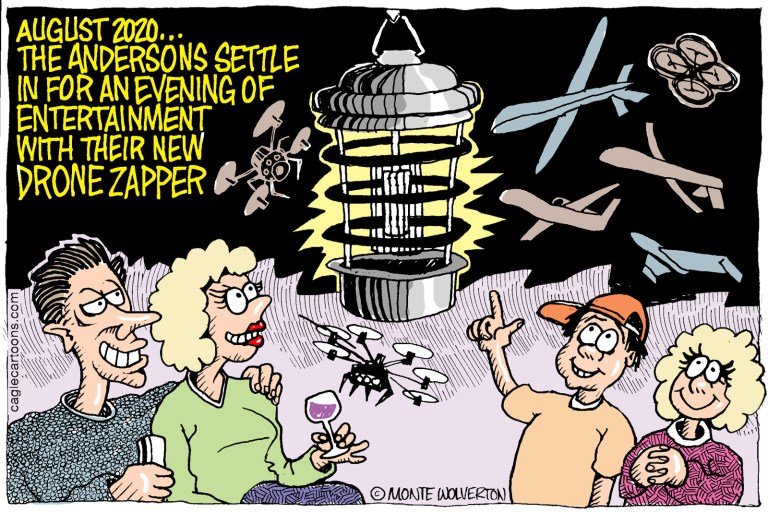 Editorial cartoon: Drone zapper
