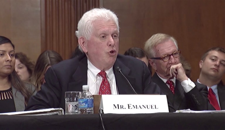 The Senate has scheduled a Monday confirmation vote for William Emanuel, President Trump's nominee to fill the remaining open seat on the National Labor Relations Board. (Image courtesy screenshot)