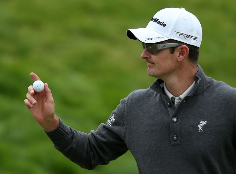 SAN FRANCISCO, CA - JUNE 17:  Justin Rose of England waves to the gallery on the second hole during the final round of the 112th U.S. Open at The Olympic Club on June 17, 2012 in San Francisco, California.  (Photo by David Cannon/Getty Images)