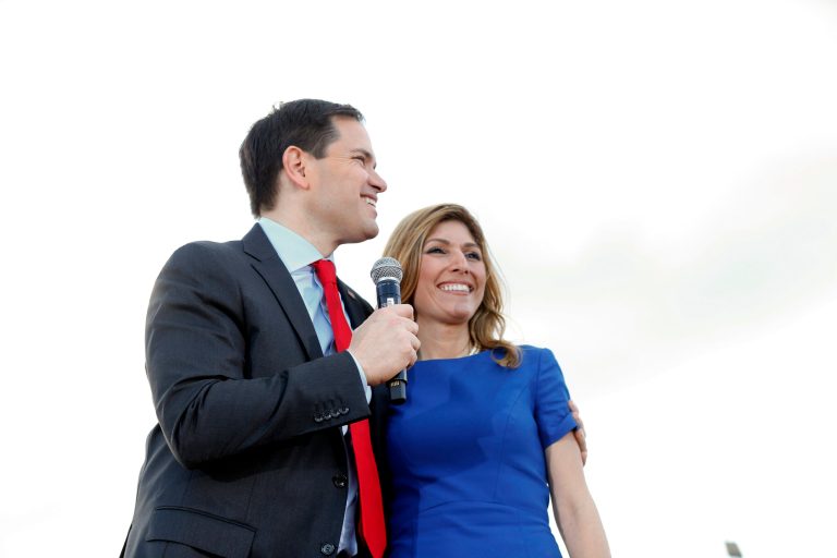Sen. Marco Rubio, R-Fla., and his wife, Jeanette, will join President Trump and the first lady at the White House for dinner on Tuesday evening. (AP Photo/Paul Sancya)