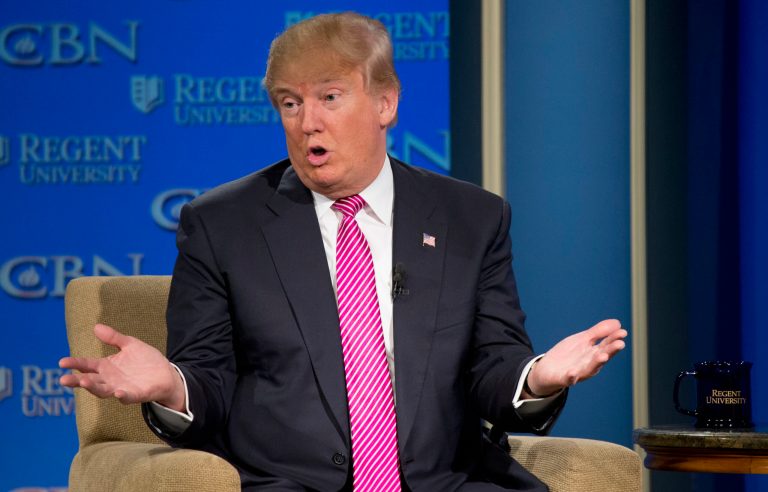 Though there's still time to stop him, it's now looking increasingly likely that Donald Trump will be the Republican presidential nominee. (AP Photo/Steve Helber)