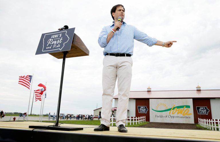 In two campaign events Saturday, Rubio said he planned to return to the Hawkeye State often, especially now that his kids are out of school for the summer and he can travel with his family. (AP Photo)Â 