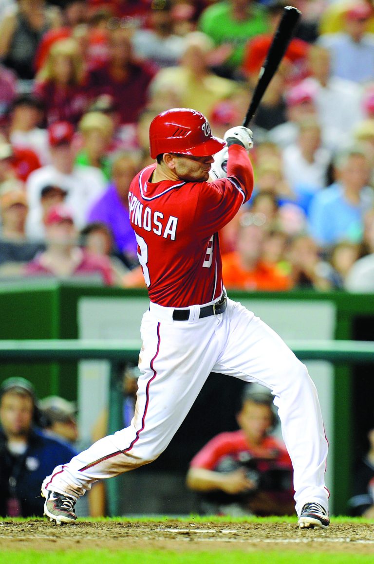 Greg Fiume/Getty Images
The Nationals' Danny Espinosa hit a three-run home run in the eighth inning to break open a tie game against the Marlins.