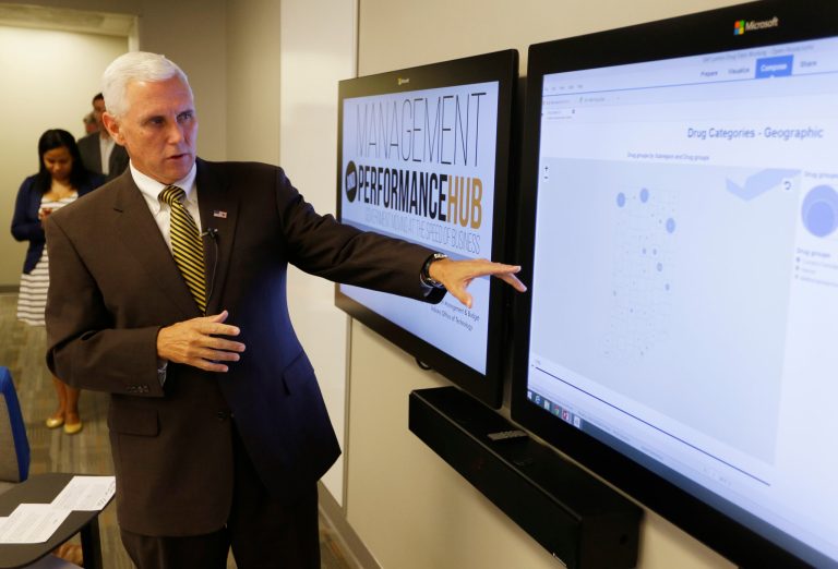 Indiana Gov. Mike Pence is visiting Washington this week to meet with Secretary of Health and Human Services Sylvia Burwell to discuss the stateâs proposal to expand Medicaid. But it may be better for his political future if HHS rejects his proposal. (AP Photo/Michael Conroy)