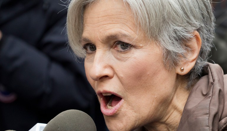 Stein also urged the president to discontinue the trading of threats. (AP Photo/Mark Lennihan)