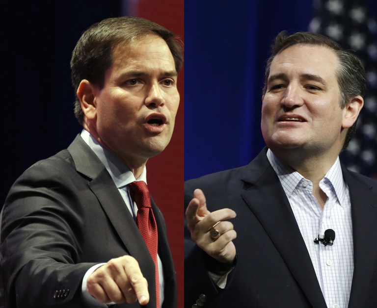 Ted Cruz and Marco Rubio have signed a pledge against the Common Core educational standards, Sunshine State News reports. (AP Photo)