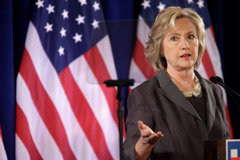 Democratic presidential hopeful Hillary Rodham Clinton speaks Friday, July 24, 2015, at the New York University Leonard N. Stern School of Business in New York. (AP Photo/Mary Altaffer)