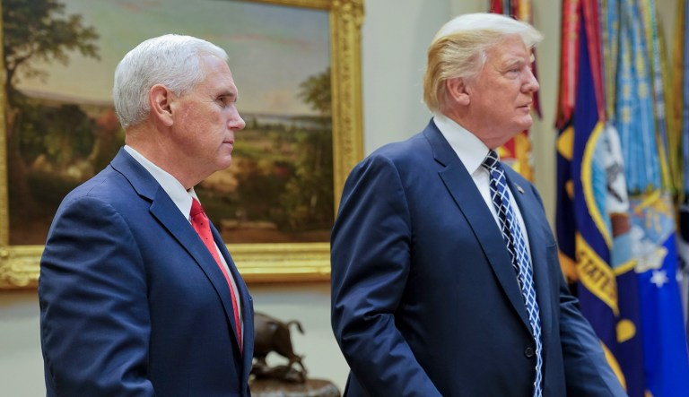 Rasmussen found that 26 percent of voters believe Mike Pence would do a better job than President Trump, and 45 percent disagree, saying the vice president would not be a better commander-in-chief than the president. (AP Photo/Pablo Martinez Monsivais)