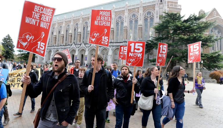 A new study has found Seattle's increase of its minimum wage to $13 an hour, part of a planned hike to $15, has left low-wage workers worse off. (AP Photo/Ted S. Warren,File)
