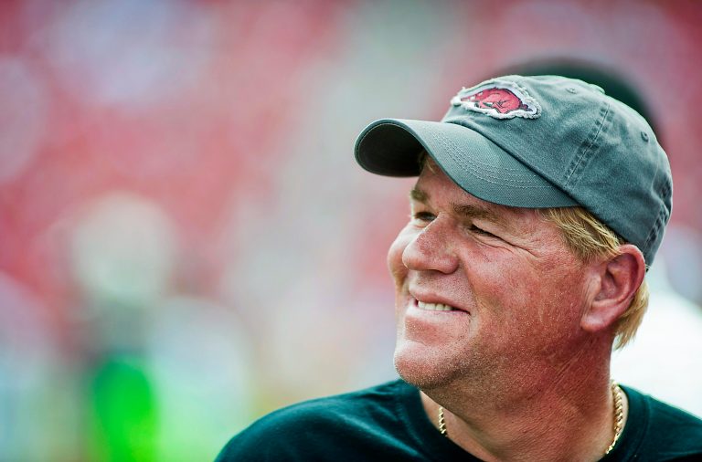 Daly also shared a photo of himself standing between the president and Trump ally and former House Speaker Newt Gingrich. (AP Photo/Beth Hall)