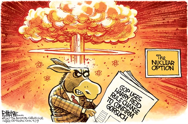 Editorial cartoon: The nuclear option