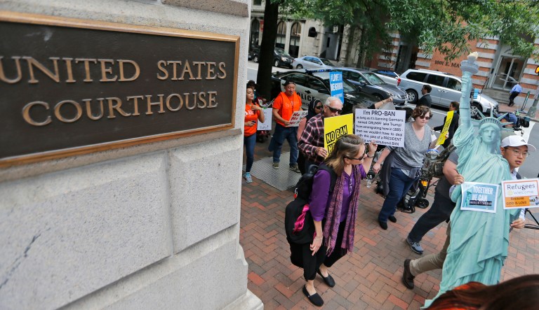 The ruling Thursday marks the second time a federal appeals court has ruled against Trump's third travel ban, which the Trump administration rolled out in September. (AP Photo/Steve Helber)