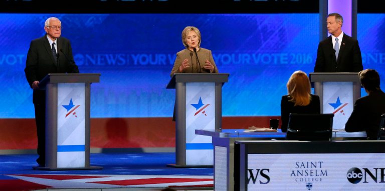 The Democratic presidential candidates are scheduled to debate Sunday night. (AP Photo/Jim Cole)