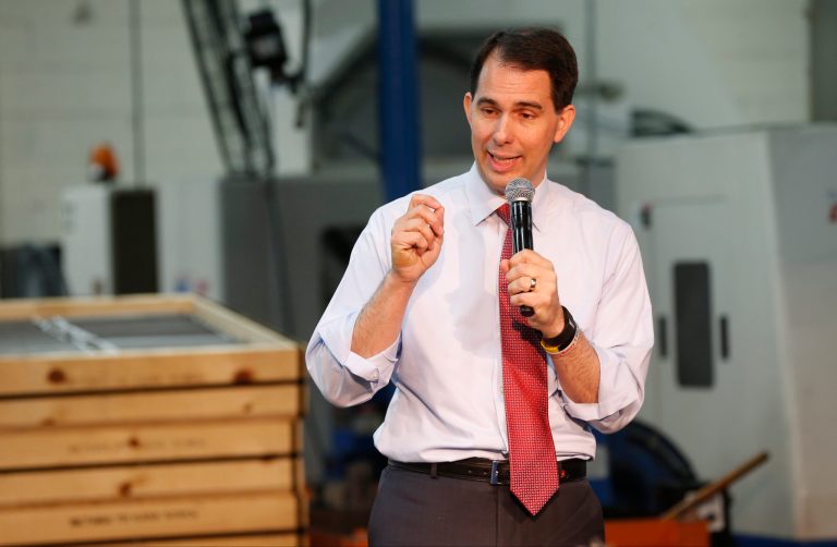 Scott Walker is not saying where he stands on birthright citizenship for illegal immigrants. (AP Photo)