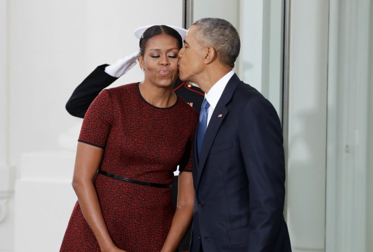 Book publishers are in a bidding war for the rights to books by former President Barack Obama and first lady Michelle Obama. (AP Photo/Evan Vucci)