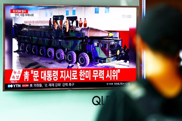 A man watches a news broadcast on North Korea's ballistic missile launch at Seoul Station in Seoul, South Korea, on July 5. The U.S. confirmed a rocket launched by North Korea on July 4 was an intercontinental ballistic missile, with Secretary of State Rex Tillerson calling it a 