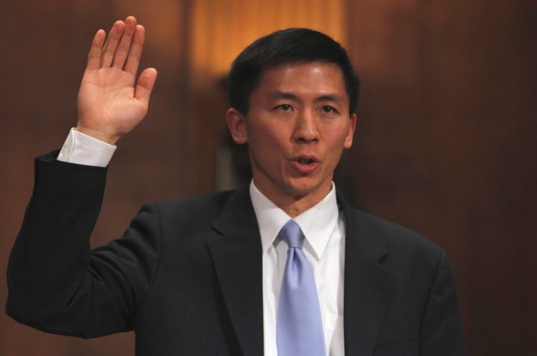 California law professor Goodwin Liu, is sworn in on Capitol Hill in Washington, Friday, April 16, 2010, prior to testifying before the Senate Judiciary Committee hearing on his nomination to be U.S. Circuit Judge for the Ninth Circuit. (AP Photo/Charles Dharapak)