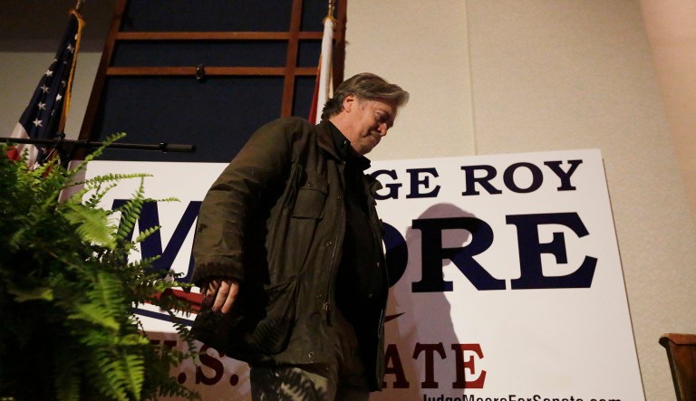 Former White House chief strategist Steve Bannon has not backed down from supporting Republican Alabama Senate candidate Roy Moore, but as sexual misconduct allegations have mounted against Moore, Bannon has said that he will 