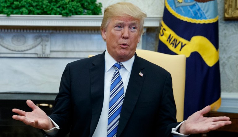 In his first year, President Trump largely went along with Republican policy priorities. His new tariffs mark a shift from that. (AP Photo/Evan Vucci)